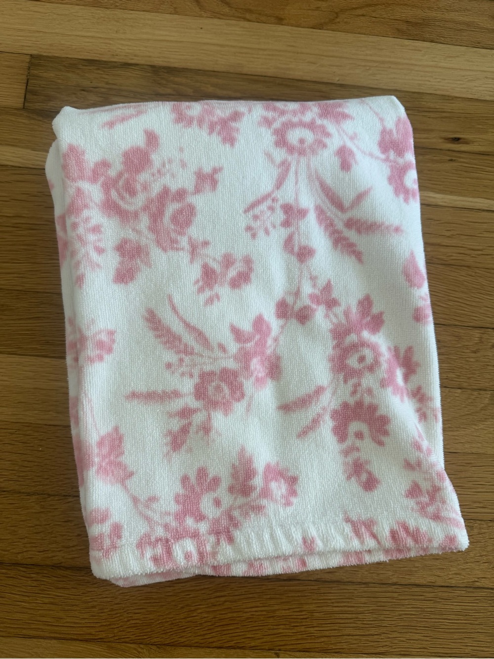 Laura Ashley White & Toile Pink Floral 100% Cotton Bath Towel